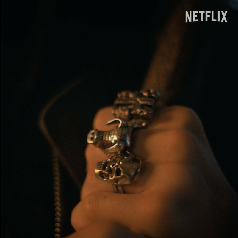 *In Stock* Stainless Steel G&S Fanged Skull Ring - Stranger Things 4