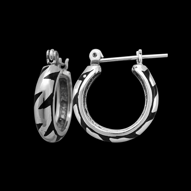 H218 Lightning Bolt Hoop Earrings