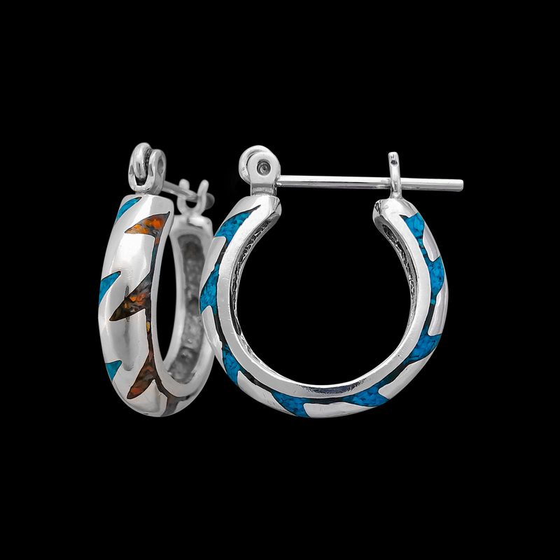 H218 Lightning Bolt Hoop Earrings