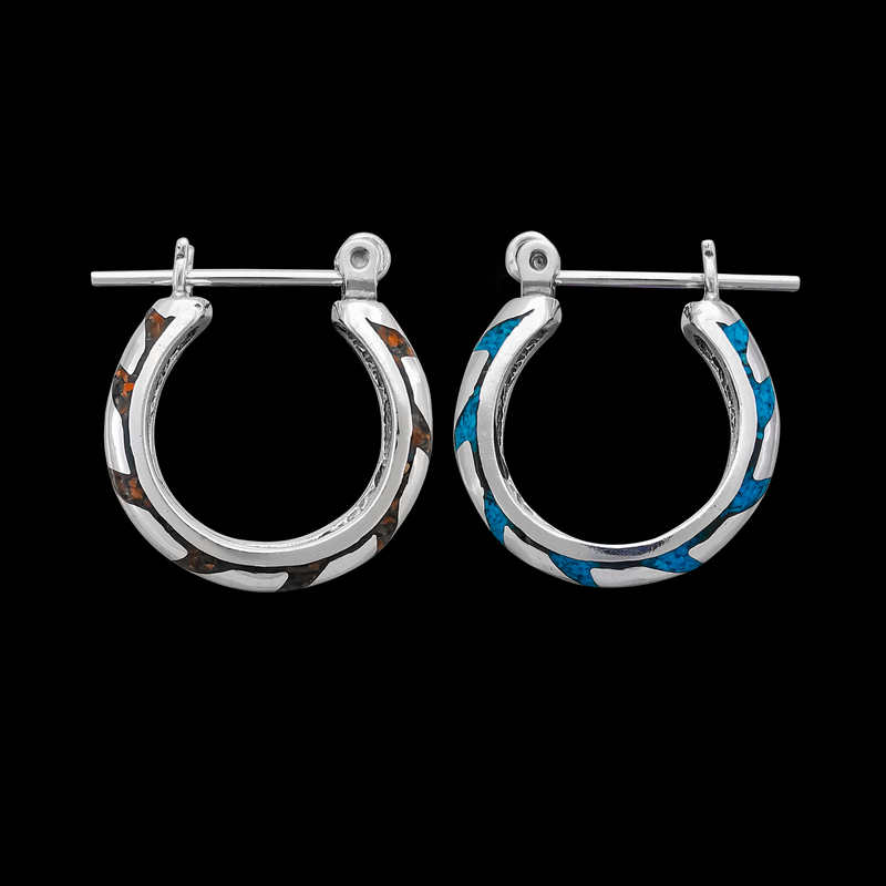 H218 Lightning Bolt Hoop Earrings