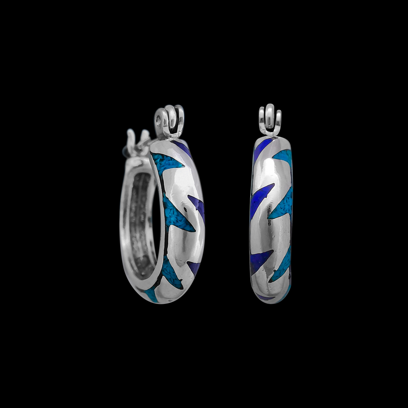 H218 Lightning Bolt Hoop Earrings