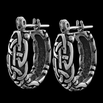 Celtic Tribal Hoop Earrings - Mainland Silver