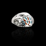 Small Proud Eagle Inlay Ring - Mainland Silver