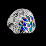 Large Proud Eagle Inlay Ring - Mainland Silver