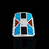 Large Tribal Quilt Pattern Ring