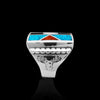Large Tribal Quilt Pattern Ring
