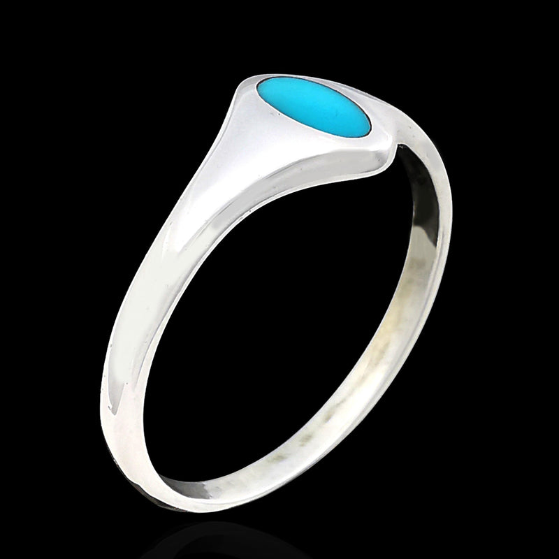 Oval Inlay Ring - Mainland Silver