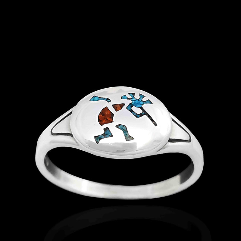 Dancing Kokopelli Ring - Mainland Silver