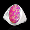 Oval Faced Inlay Ring - Mainland Silver