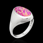 Oval Faced Inlay Ring - Mainland Silver