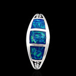 Small Double Leaf Triple Inlay Ring - Mainland Silver
