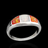Small Double Leaf Triple Inlay Ring - Mainland Silver