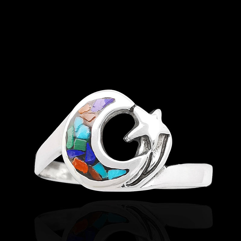 You Are My Moon and Stars Ring - Mainland Silver