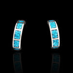 Rectangular Half Hoop Stud Earrings
