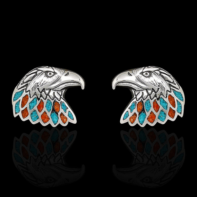 Proud Eagle Stud Earrings - Mainland Silver
