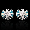 Detailed Thunderbird Stud Earrings - Mainland Silver