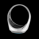 Rounded Square Double Border Inlay Ring - Mainland Silver