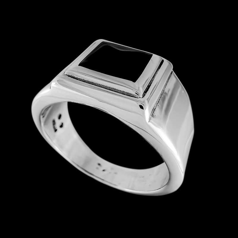 Double Frame Square Inlay Ring - Mainland Silver