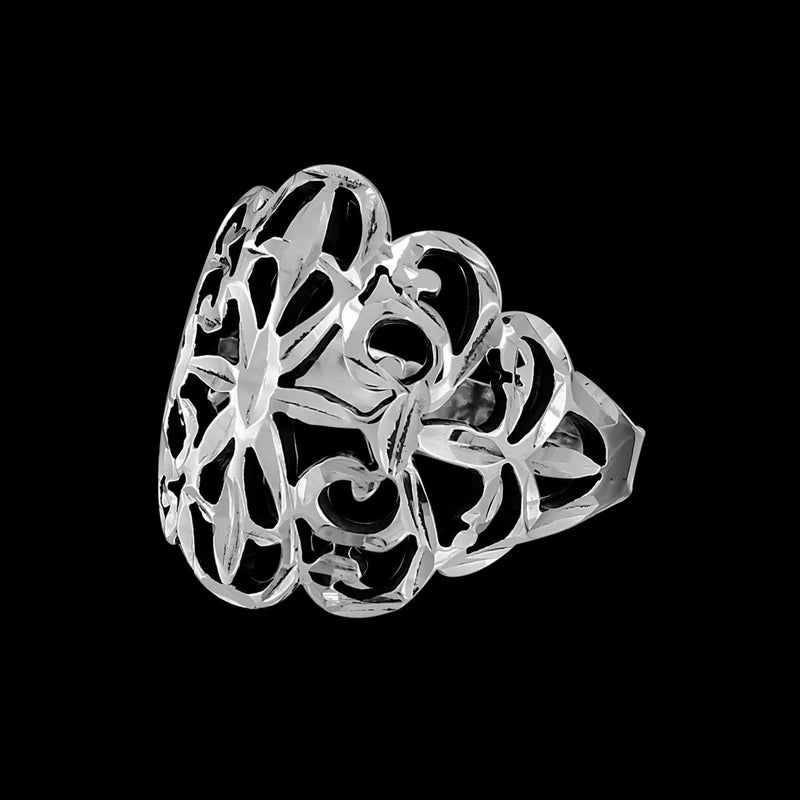 Giant Damask Ring - Mainland Silver