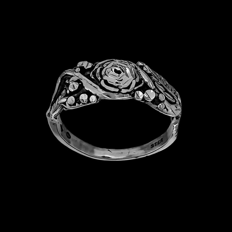 Rose on Display Ring - Mainland Silver