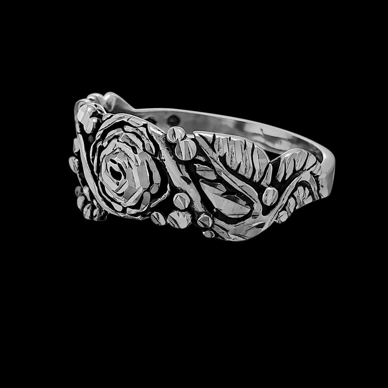 Rose on Display Ring - Mainland Silver