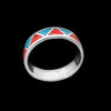 Red Coral and Blue Turquoise  inlay