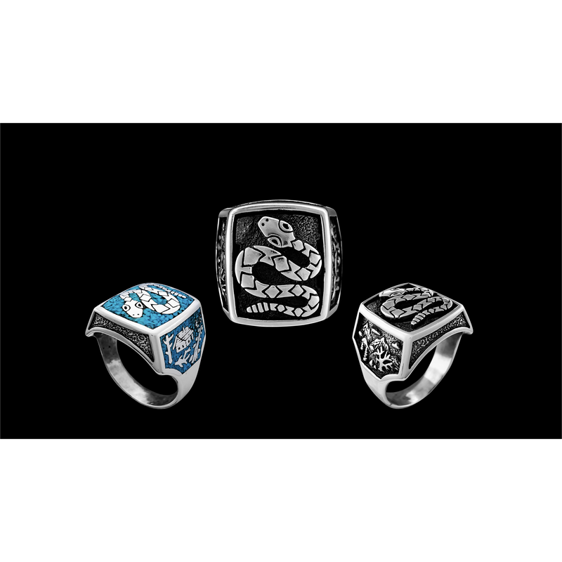 Diamondback Rattlesnake Ring, Fully Customizable Ring