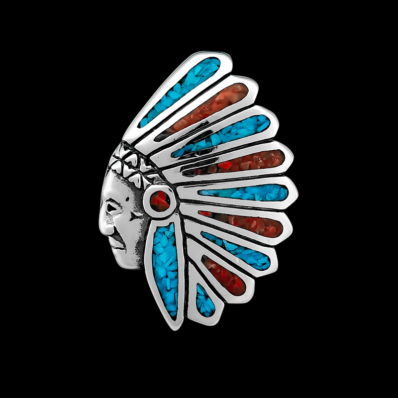 Native American Chief Profile Pendant
