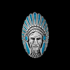 Large Native American Chief Headdress Ring