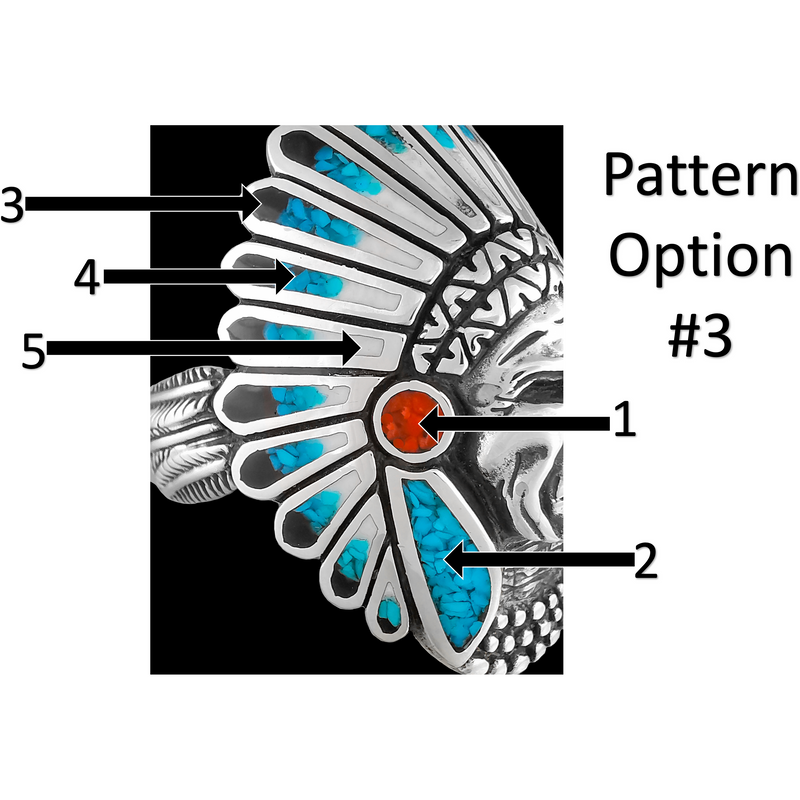 Large Native American Chief Headdress Ring