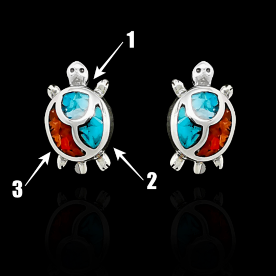 Turtle Stud Earrings - Mainland Silver