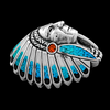 Native American Chief Warbonnet Headdress Bolo - Mainland Silver