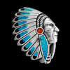 Native American Chief Warbonnet Headdress Bolo - Mainland Silver
