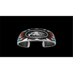 Customizable Sterling Silver screaming Eagle cuff Bracelet, Birthstone Bracelets, Eagle Bracelet Jewelry, Navajo thunderbird Bracelet - Mainland Silver
