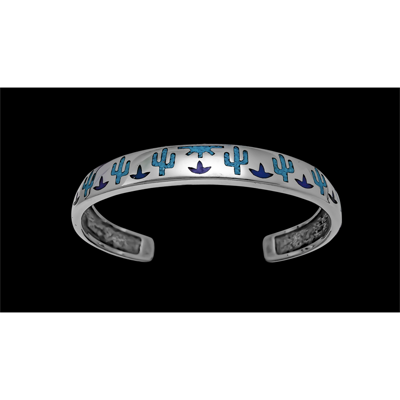 Cactus Scene Bracelet - Mainland Silver