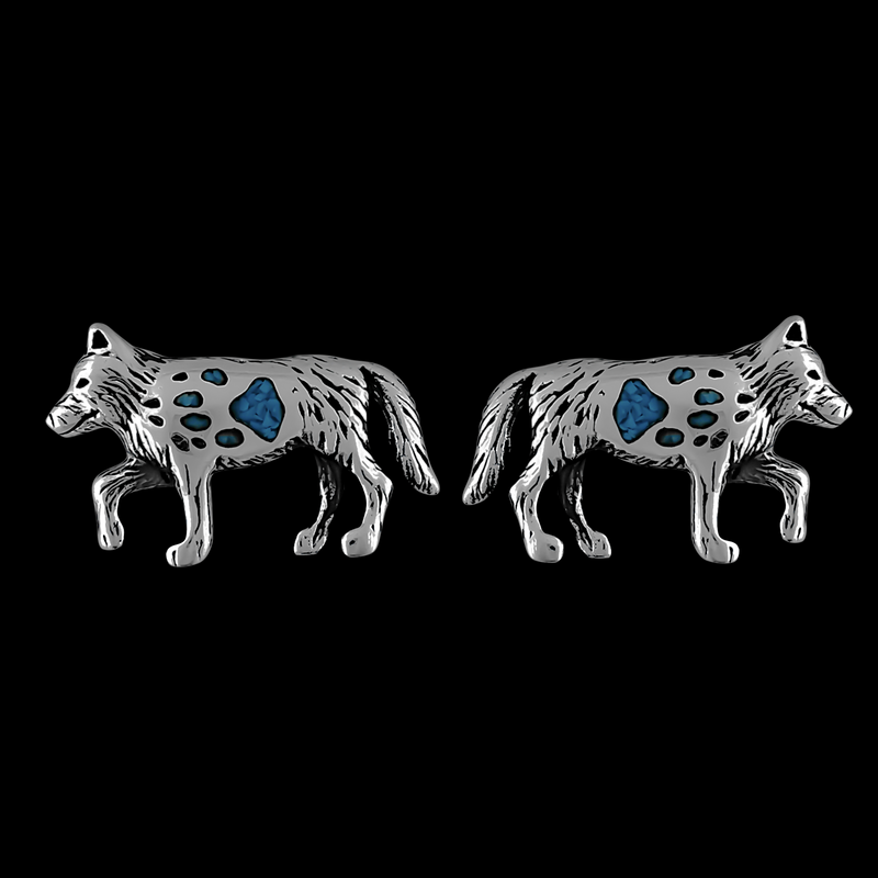 Grey Wolf Paw Earrings - Mainland Silver