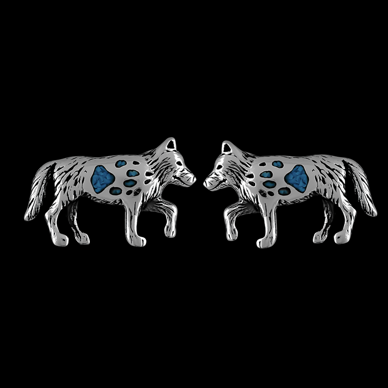 Grey Wolf Paw Earrings - Mainland Silver