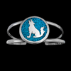 Customizable Sterling Silver Wolf Pendant and Matching Bracelet, Birthstone, Wolf Jewelry, Twilight, Howling Mountain Wolves - Mainland Silver
