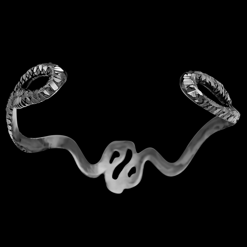 Diamond Cut Snake Cuff Bracelet