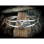 Customizable Sterling Silver Hummingbird cuff Bracelet, Humming bird, Hummingbird Jewelry, Hummingbird Cuff - Mainland Silver