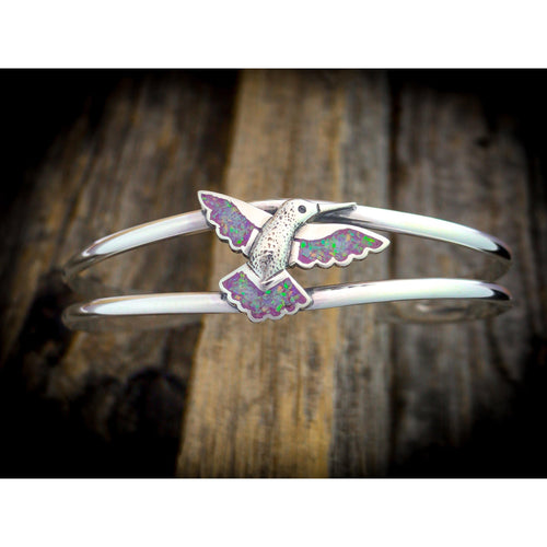 Customizable Sterling Silver Hummingbird cuff Bracelet, Humming bird, Hummingbird Jewelry, Hummingbird Cuff - Mainland Silver