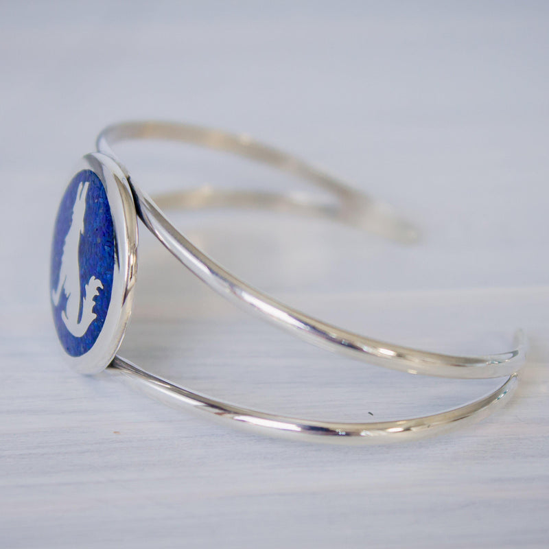 Customizable Sterling Silver Wolf Pendant and Matching Bracelet, Birthstone, Wolf Jewelry, Twilight, Howling Mountain Wolves - Mainland Silver
