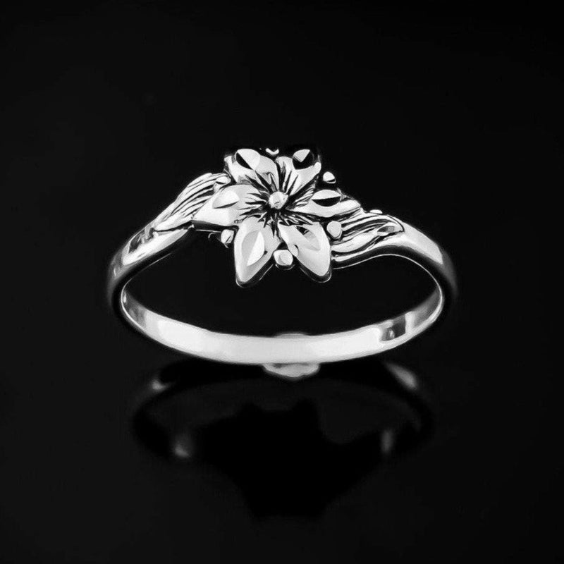 Diamond Cut Sakura Flower Ring