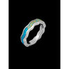 Rainbow Pride Wavy Band,  Gemstone Ring, Wedding Ring, 925 Sterling Silver wave ring, Stackable Ring