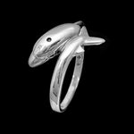 Diamond Cut Large Dolphin Ring