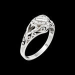 Diamond Cut Intricate Hearts Ring
