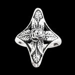 Diamond Cut Rose Cross Ring