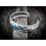 Customizable Sterling Silver Tribal cuff Bracelet, Birthstone Bracelets, Barbed Wire Jewelry, Tribal Bracelet, Navajo Jewelry