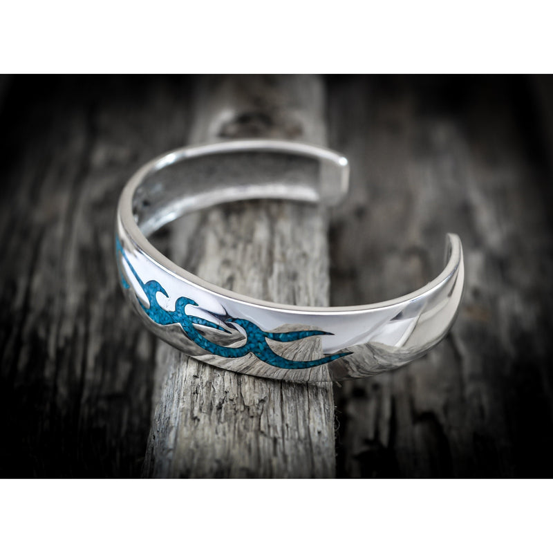 Customizable Sterling Silver Tribal cuff Bracelet, Birthstone Bracelets, Barbed Wire Jewelry, Tribal Bracelet, Navajo Jewelry