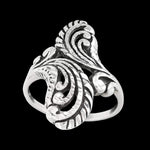 Diamond Cut Ostrich Feather Ring